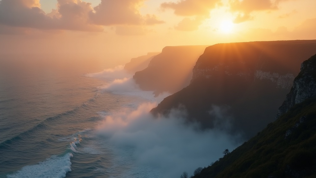 Coastal dawn, a Senova-generated hero